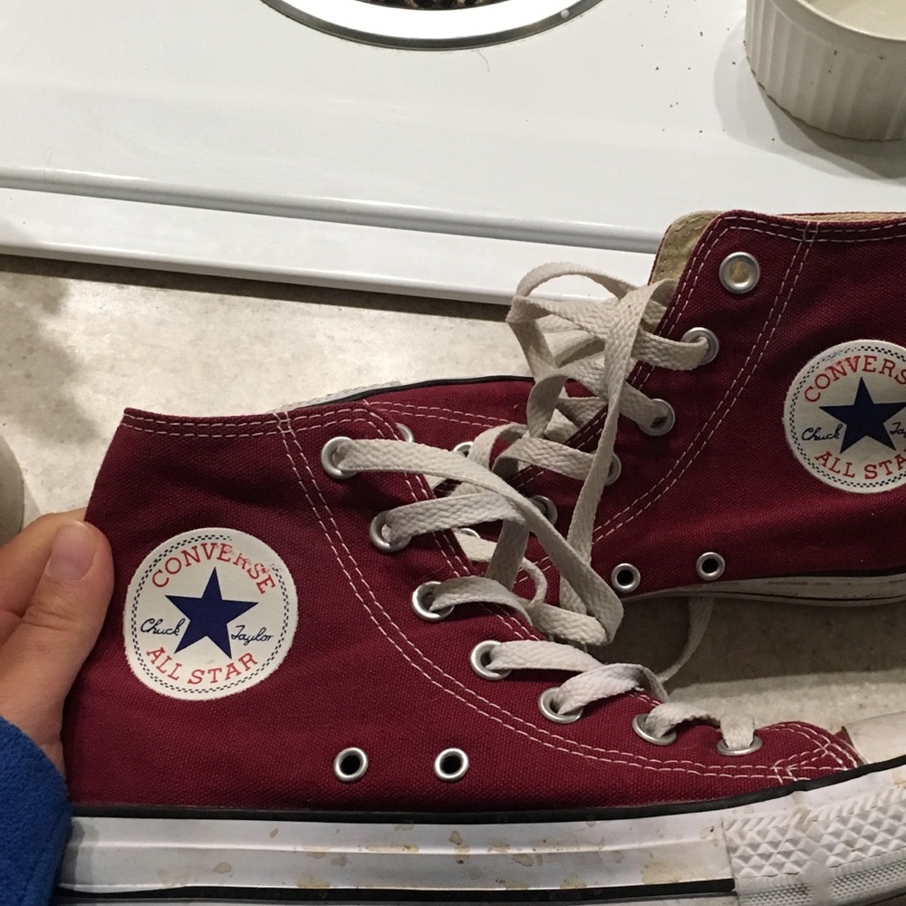 Maroon Converse High Tops
